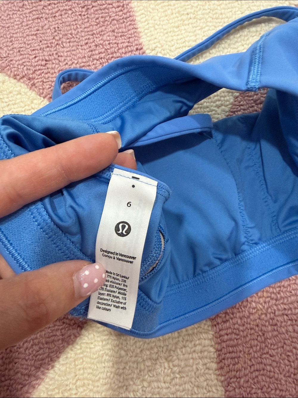 lululemon athletica cobalt blue strappy sports bra - Picture 3 of 4